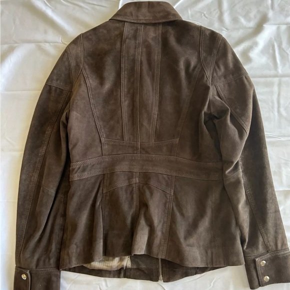 KOC Suede Lamb Leather Zip Jacket Women's Medium M Casual, Work-Casual Cool - Picture 4 of 8